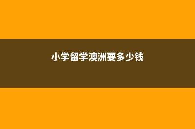 小学去澳洲留学的费用(小学留学澳洲要多少钱)