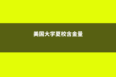 美国留学夏校解析(美国大学夏校含金量)