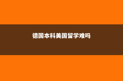 德国本科美国留学(德国本科美国留学难吗)