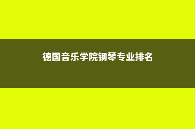 钢琴专业德国本科留学(德国音乐学院钢琴专业排名)