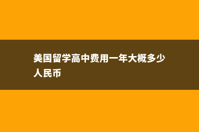 美国留学高中费用(美国留学高中费用一年大概多少人民币)