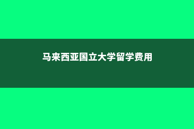 马来西亚留学费用本科(马来西亚国立大学留学费用)