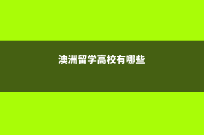 澳洲留学高校(澳洲留学高校有哪些)