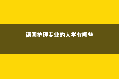 德国本科护理留学(德国护理专业的大学有哪些)