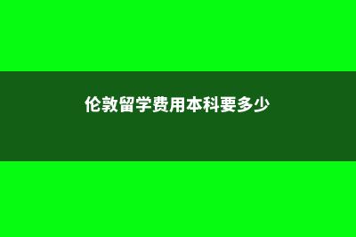 伦敦留学费用本科成绩(伦敦留学费用本科要多少)