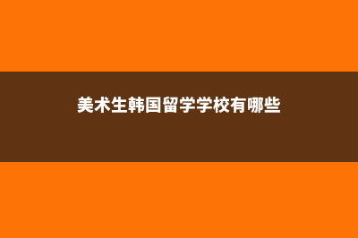 美术学韩国留学条件(美术生韩国留学学校有哪些)