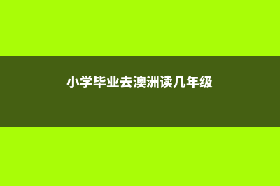 小学毕业去澳洲留学费用(小学毕业去澳洲读几年级)