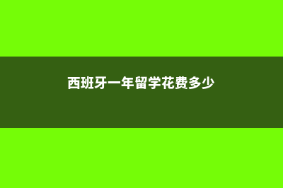 西班牙一年留学费用(西班牙一年留学花费多少)