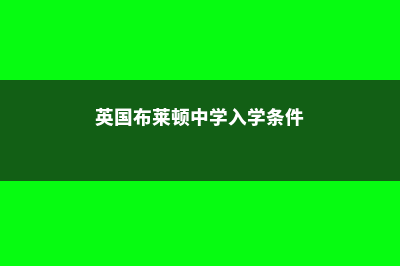 英国布莱顿中学留学费用(英国布莱顿中学入学条件)