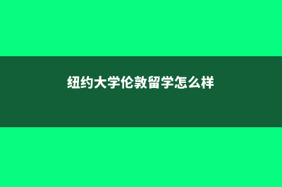 纽约大学伦敦留学费用多少(纽约大学伦敦留学怎么样)