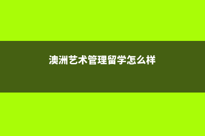 澳洲艺术管理留学(澳洲艺术管理留学怎么样)