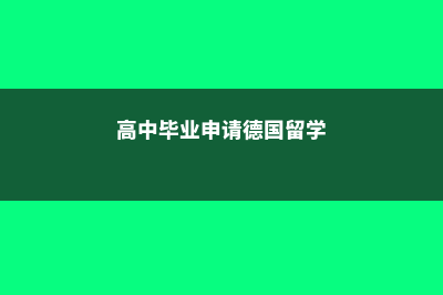 高中辍学德国留学费用(高中毕业申请德国留学)