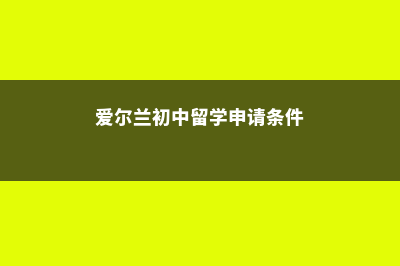 爱尔兰初中留学规划费用(爱尔兰初中留学申请条件)