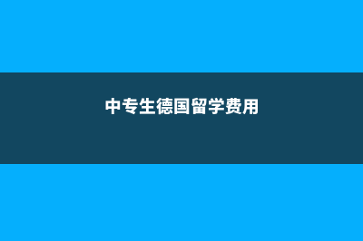 中专生德国留学(中专生德国留学费用)