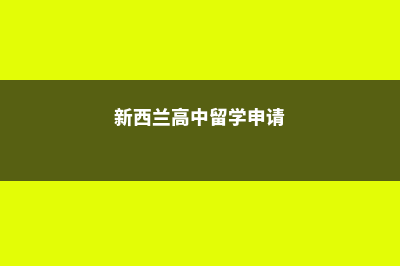新西兰高中留学担保费用(新西兰高中留学申请)