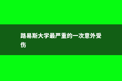 留学路易斯堡学院前景分析(路易斯大学最严重的一次意外受伤)