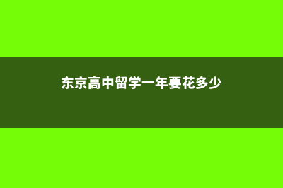 日本东京高中留学的费用(东京高中留学一年要花多少)